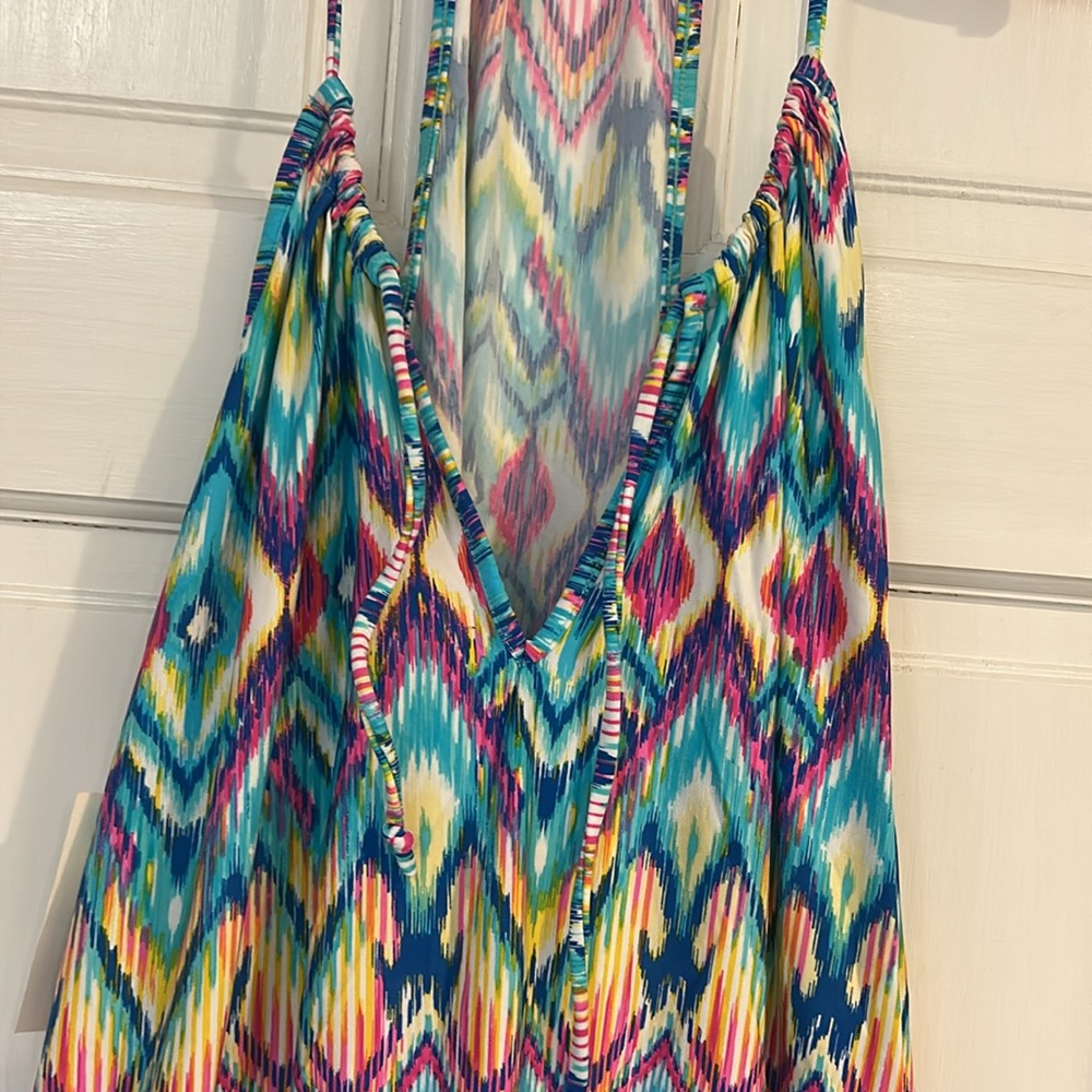 Kenneth Cole Reaction Multicolor Ikat Print Swim Cover Up Dress-sz L - Picture 4 of 8